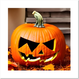 Halloween Party Digital Illustration Pumpkin Art Posters and Art